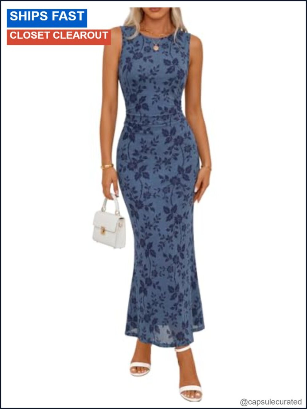Sleeveless Bodycon Maxi Dress Floral Velvet Wedding Guest
